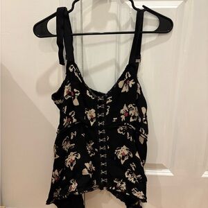 Proenza Schouler Black Floral Blouse